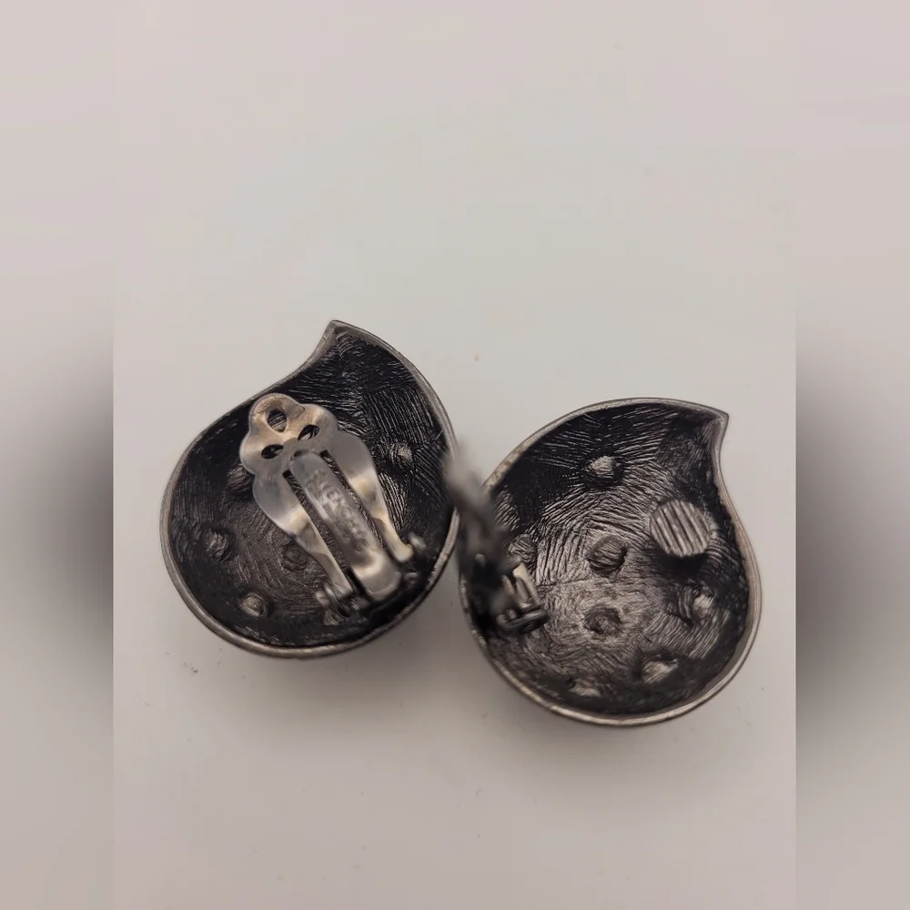 Givenchy Black And Crystal Rare Clip On Earrings
